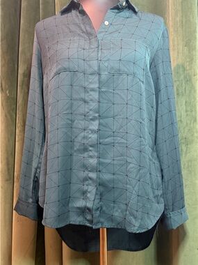 a new day Teal Grid Button-Up Shirt